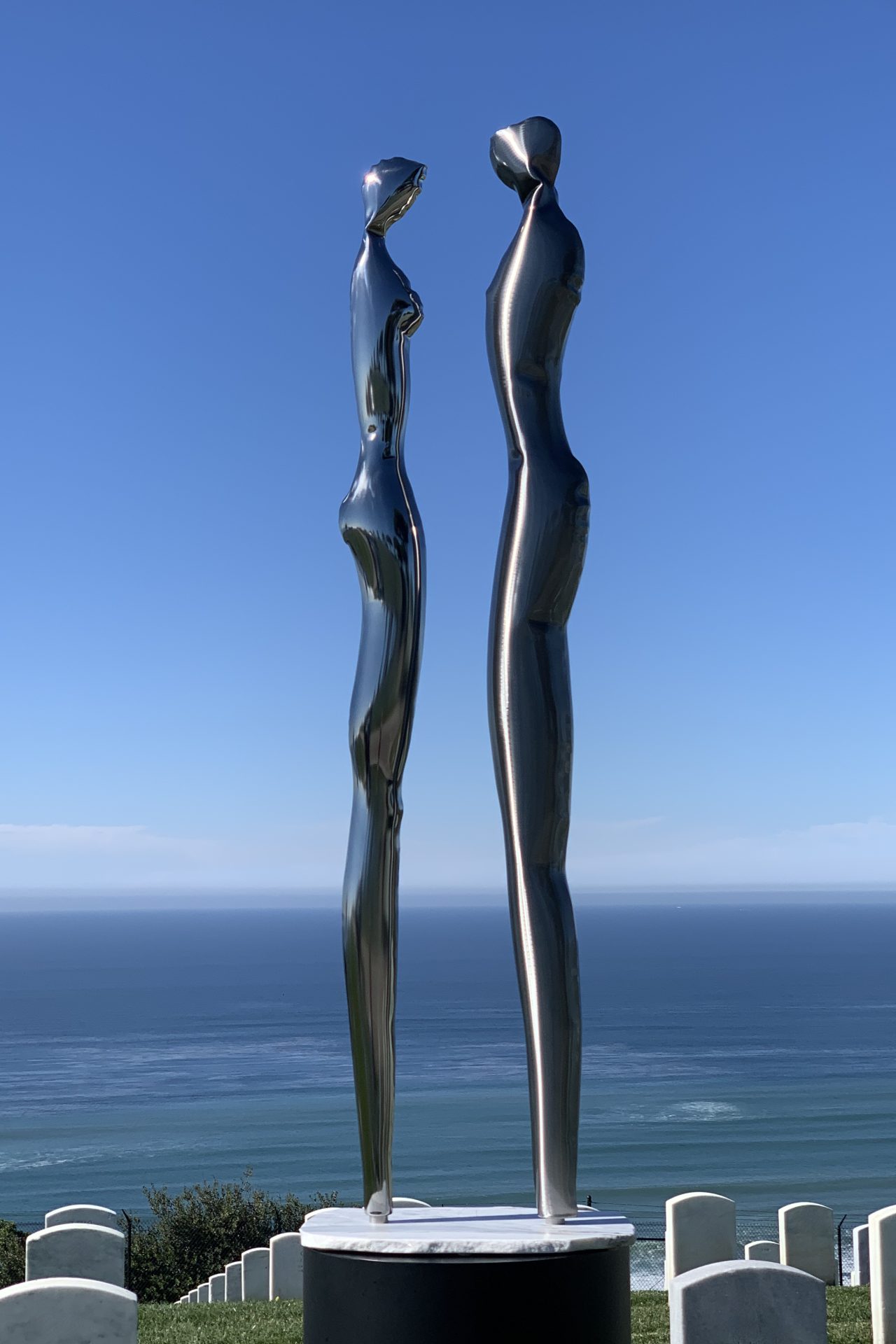 Pewter stainless steel sculpture